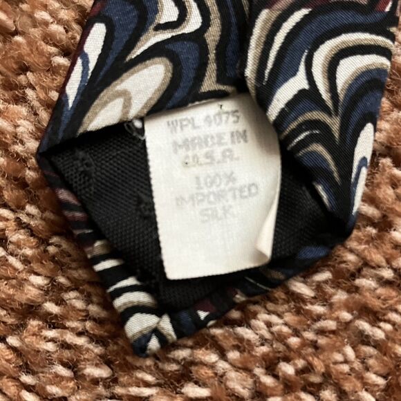 Oscar De La Renta Neck Tie Silk Abstract Swirls Made In USA - Picture 3 of 6